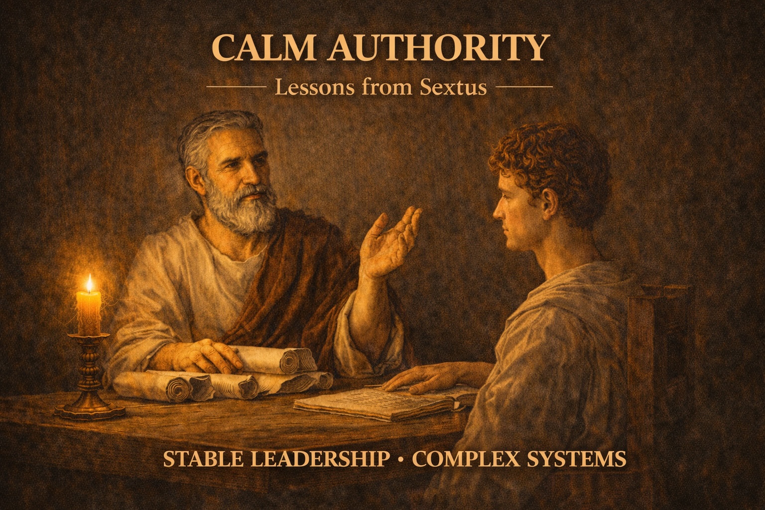 Book I, Section 9: A blueprint for leadership under pressure—calm presence as a stabilizing force.